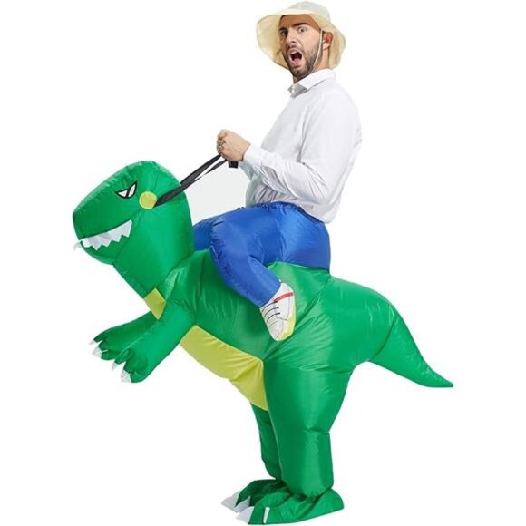 Inflatable Dinosaur Costume: Blow-Up Halloween Outfit - Picture 7 of 7